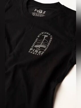 The Pinez Company Wildland Firefighter Tee Black Large NWT